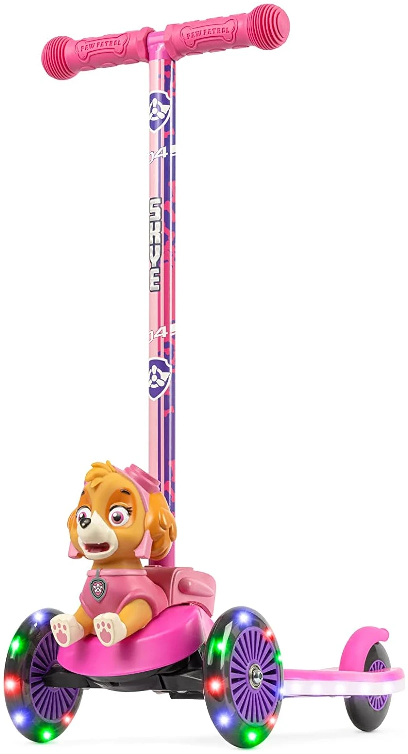 Kick Scooter for Kids, Self-Balancing 3 Wheeled Scooter with Light Kick Scooter for Kids, Self-Balancing 3 Wheeled Scooter with Light Up Wheels & Deck, Extra Wide Anti-Slip Deck, Rear Brake, Lean to Steer, Lightweight Design, for Kids 3 and Up, 75 LB Limit