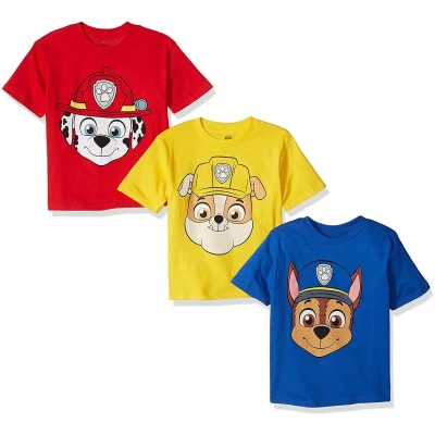 Nickelodeon Baby Boys' Toddler Paw Patrol Pack of Three T-Shirts