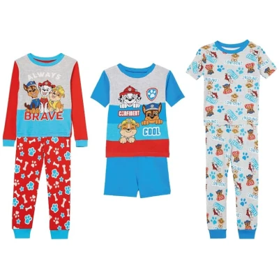 Nickelodeon Boys' Paw Patrol 6-Piece Snug-fit Cotton Pajama Set, Soft & Cute for Kids