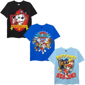 PAW Patrol Pack of 3 T-Shirts w Chase, Marshall & Rubble – Nickelodeon