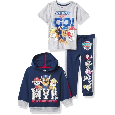 Nickelodeon Paw Patrol Graphic Hoodie, T-Shirt, & Jogger Sweatpant, 3-Piece Athleisure Outfit Bundle Set-Toddler Boys-Nick Jr