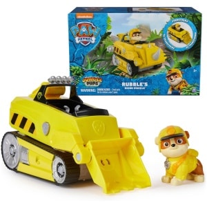 PAW Patrol Jungle Pups, Rubble Rhino Vehicle, Toy Truck with Figure