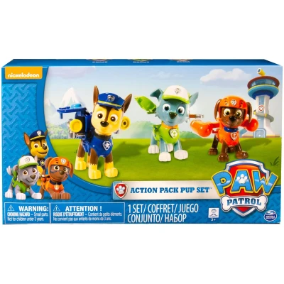 Paw Patrol Action Pack Pups 3pk Figure Set Chase, Rocky, Zuma