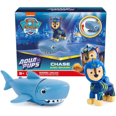 Paw Patrol, Aqua Pups Chase and Shark Action Figures Set, Kids Toys for Ages 3 and up
