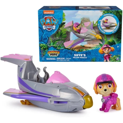 Paw Patrol Jungle Pups, Skye Falcon Vehicle, Toy Jet with Collectible Action Figure, Kids Toys for Boys & Girls Ages 3 and Up