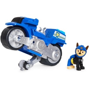 Moto Chase Deluxe Pull Back Motorcycle Vehicle with Wheelie Feature and Figure