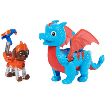 Paw Patrol, Rescue Knights Zuma and Dragon Ruby Action Figures Set, Kids Toys for Ages 3 and up
