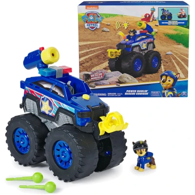 Paw Patrol: Rescue Wheels Chase’s Power Haulin’ Cruiser, Toy Truck with Launcher, Motorized Winch, Lights & Sounds, Kids Toys for Boys & Girls Ages 3+