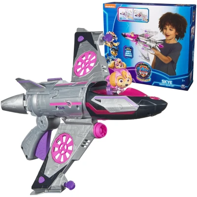 Paw Patrol: The Mighty Movie, Transforming Rescue Jet with Skye Mighty Pups Action Figure, Lights and Sounds, Kids Toys for Boys & Girls 3+