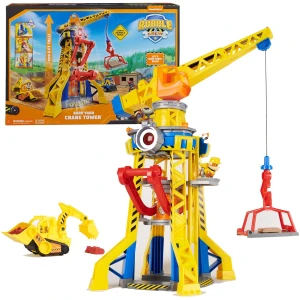 Bark Yard Crane Tower Rubble & Crew with Figure, Bulldozer & Kinetic Sand