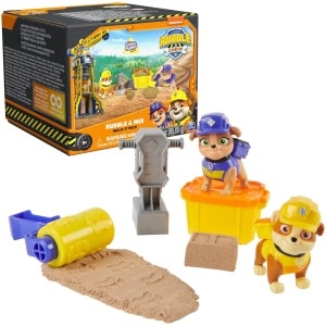 Rubble & Crew, Rubble and Mix Action Figures Set with Kinetic Build-It Sand
