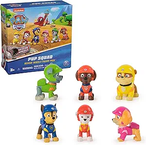 Action Figure Set Paw Patrol Rescue Wheels 6-Pack Pup Squad