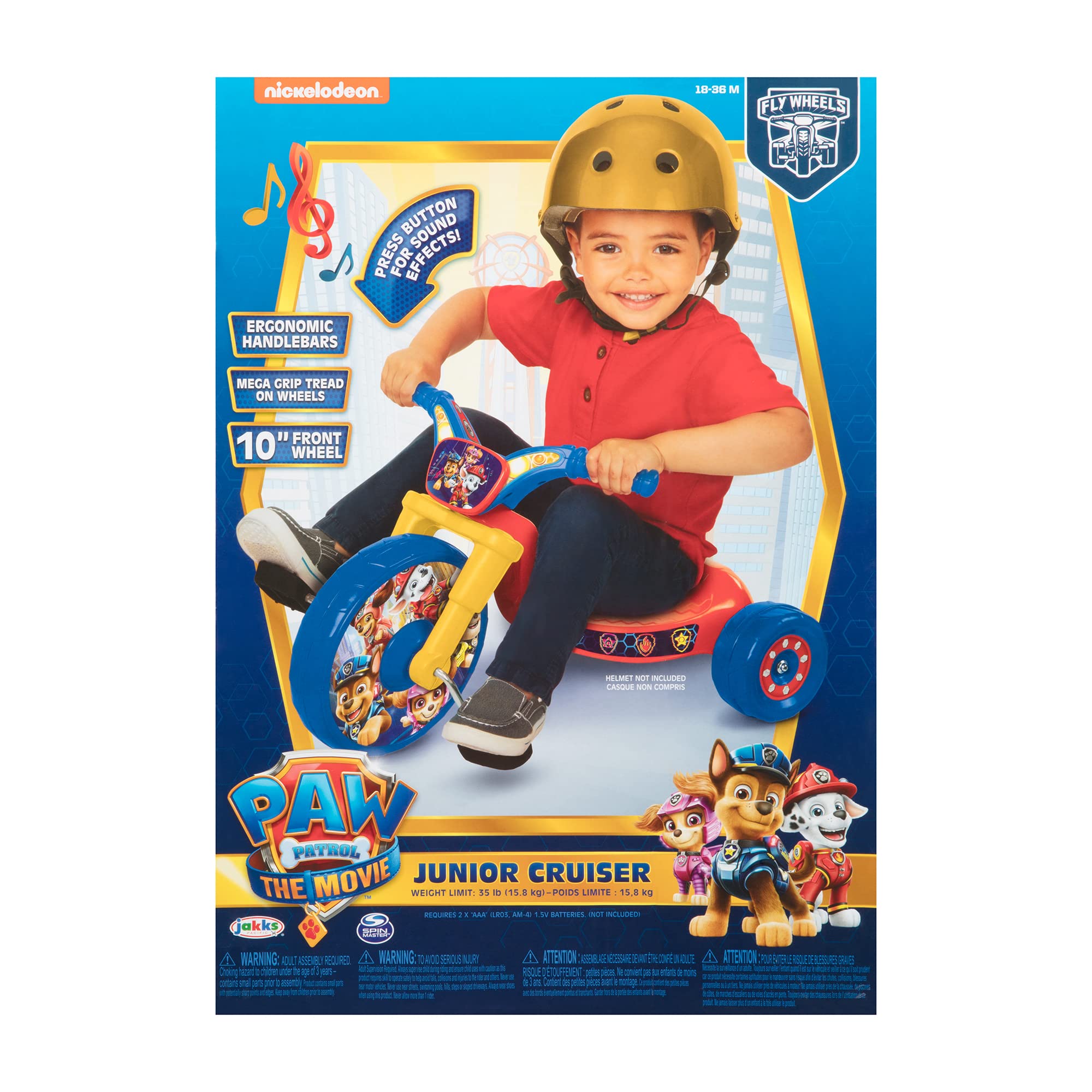 Tricycle Paw Patrol Fly Wheels Movie Ride-On 10" with Sounds - photo 4
