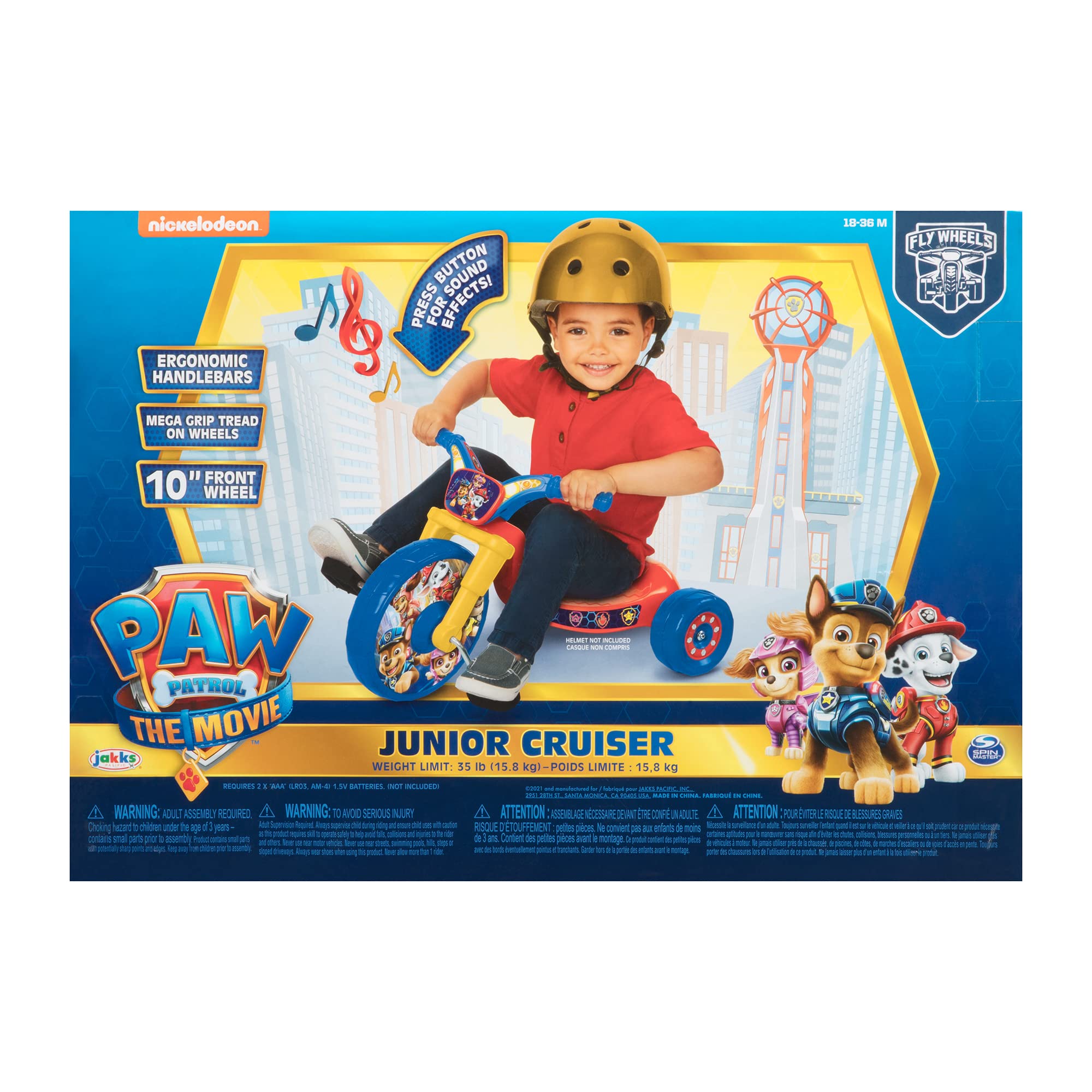 Tricycle Paw Patrol Fly Wheels Movie Ride-On 10" with Sounds - photo 3