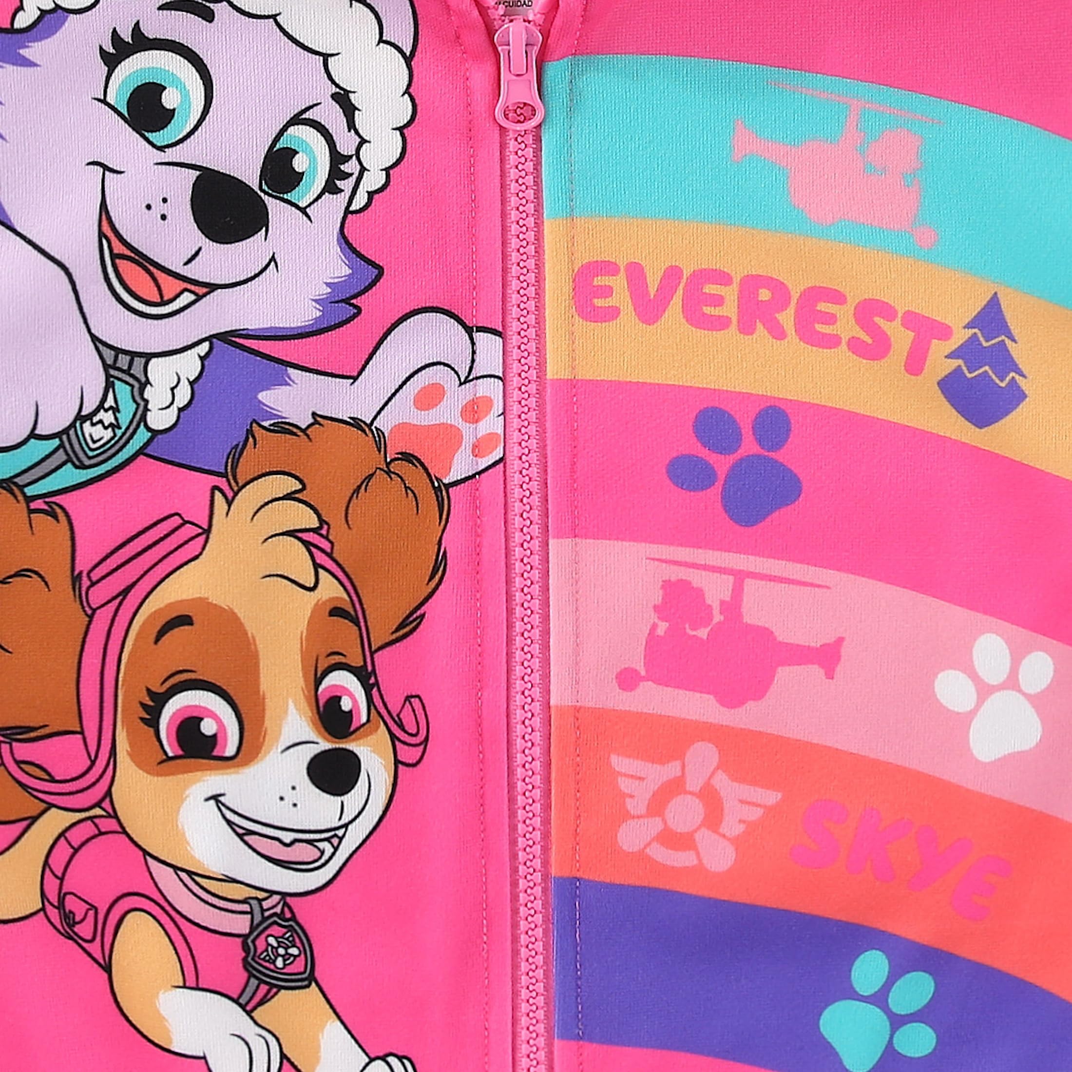 Hoodie Paw Patrol Skye and Everest Girls Full Zip Up - photo 2