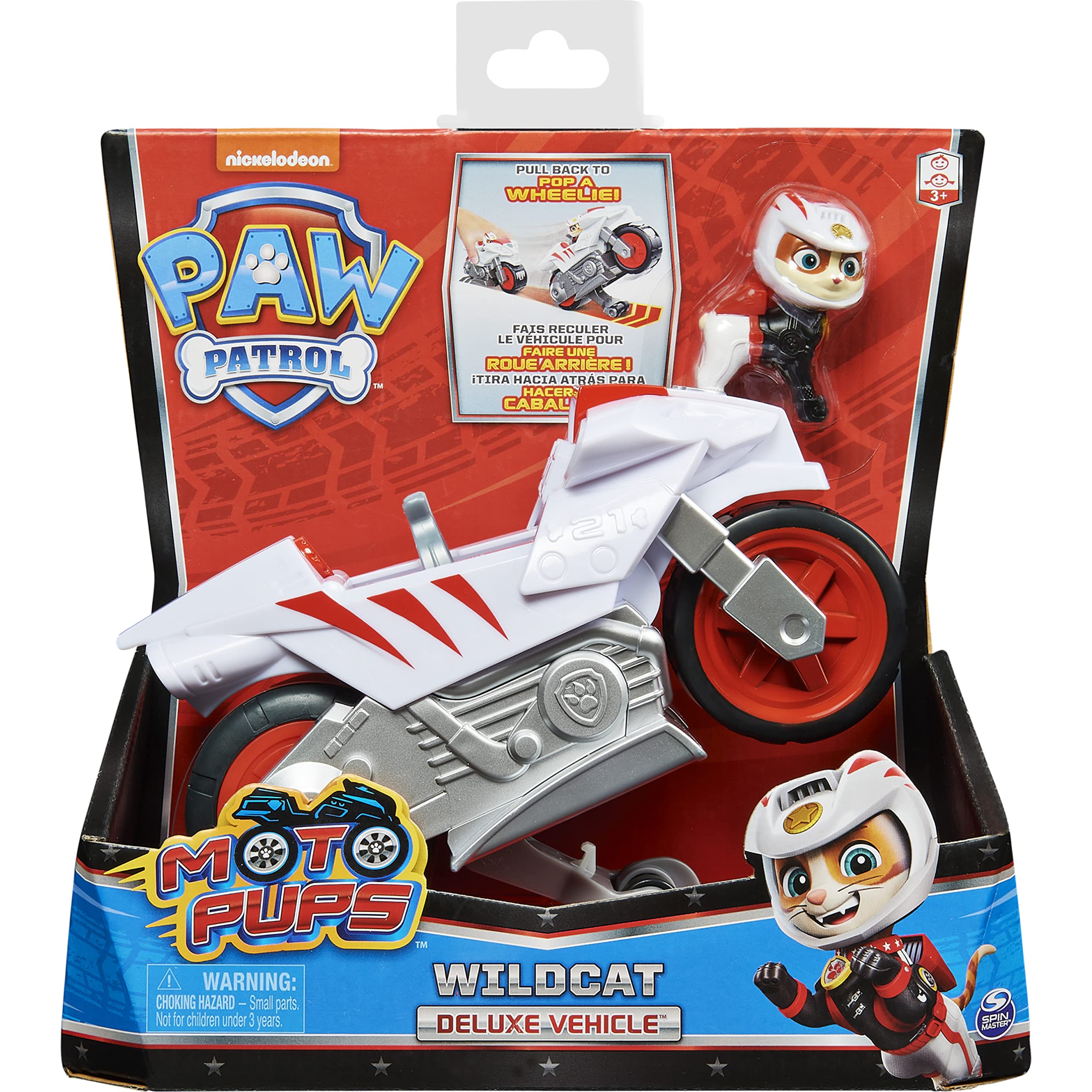 Paw Patrol Moto Pups Wildcat Deluxe Pull Back Motorcycle Vehicle with Figure - photo 2