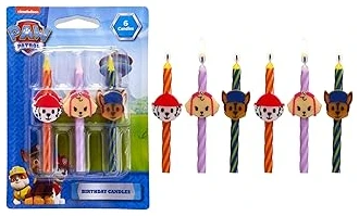 amazon-69fcb8b42e680 PAW Patrol birthday candles with Chase, Marshall, and Skye for cake decorations