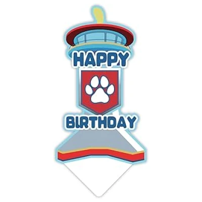 Paw Patrol Dog Paw Birthday Cake Topper for Boys Girls Party Decor