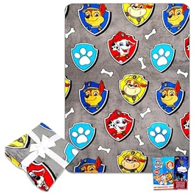 Paw Patrol Fleece Blanket Set with Stickers, Cozy 50x70 Throw