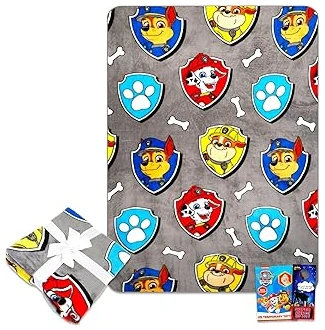 amazon-69fcb9cfbbc09 Paw Patrol Fleece Blanket Set with Stickers, Cozy 50x70 Throw