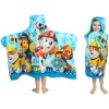 Paw Patrol Blue Hooded Towel Wrap for Bath, Pool, Beach - Soft Cotton Terry