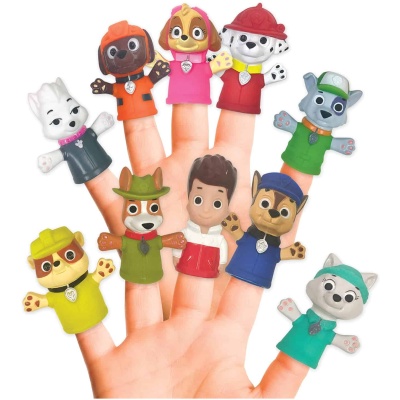 PAW Patrol 10 Piece Finger Puppets for Bath, Pool & Story Time Fun