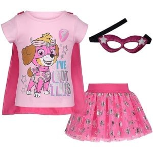 Skye Girls Cosplay Tutu Cape and Mask 4 Piece Outfit Set for Toddler to Little Kid