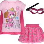 Skye Girls Cosplay Tutu Cape and Mask 4 Piece Outfit Set for Toddler to Little Kid - vue 2
