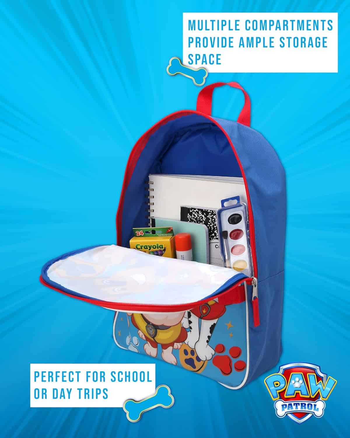 amazon-6a1aba037d857 Paw Patrol kids backpack and lunch box set with detachable 15 inch bag - vue 5