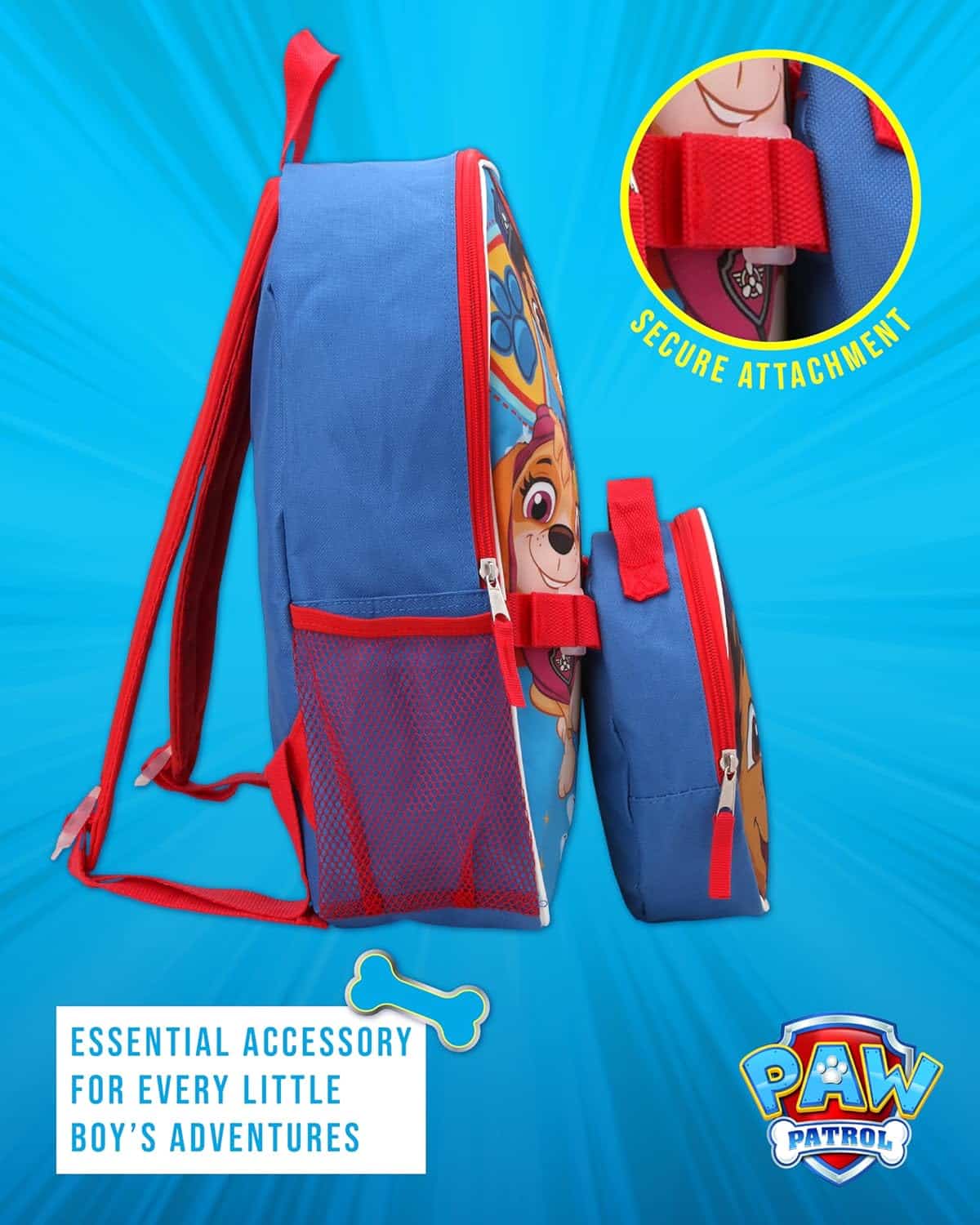 amazon-6a1aba05ed150 Paw Patrol kids backpack and lunch box set with detachable 15 inch bag - vue 6