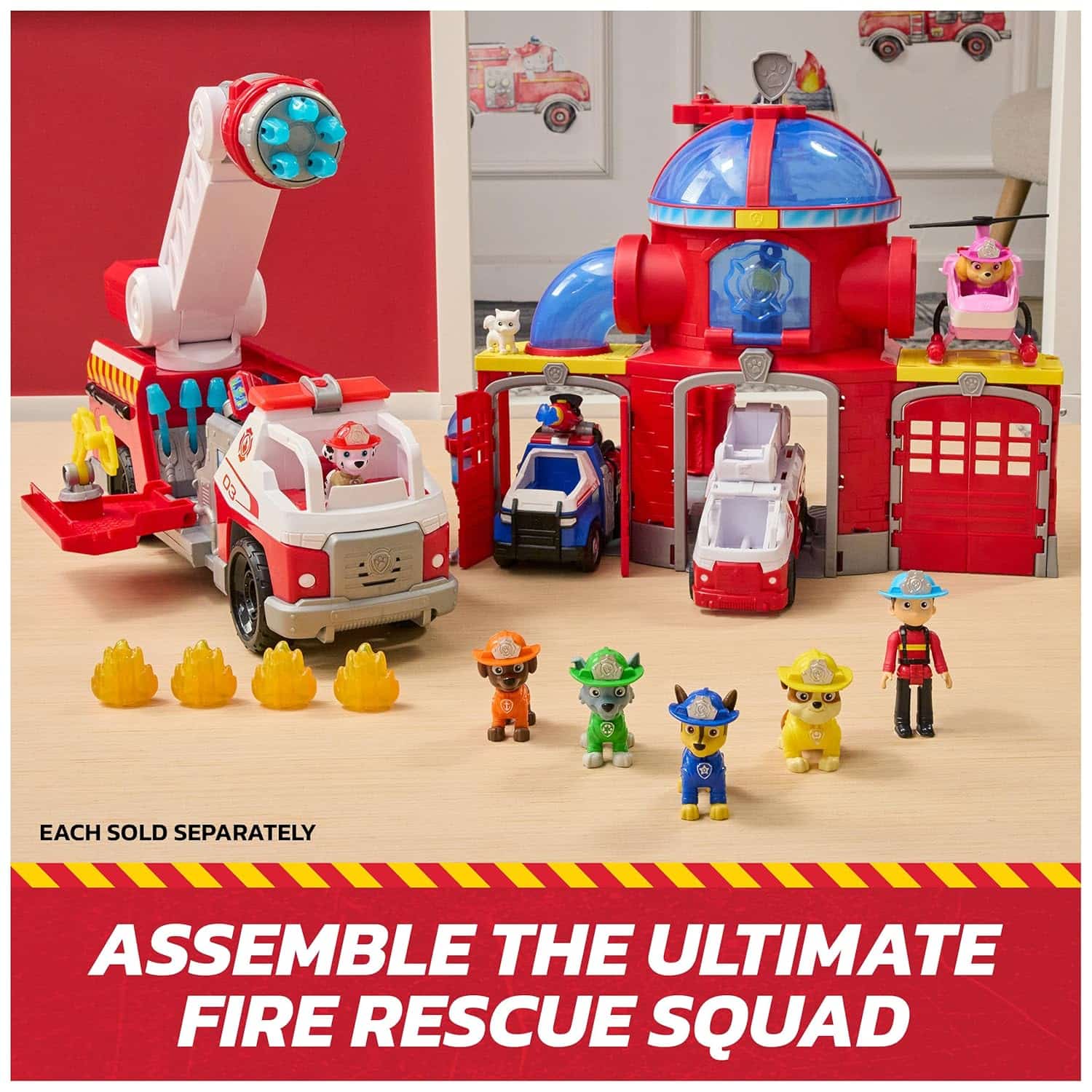 amazon-6a1abb21a1f95 Fire Rescue Command Center with Marshall Figure and Lights - vue 6