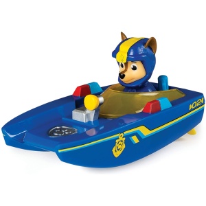 Paw Patrol Chase rescue boat wind-up bath toy for kids ages 4 and up