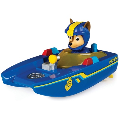 Paw Patrol Chase rescue boat wind-up bath toy for kids ages 4 and up