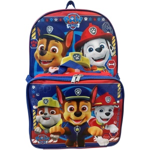 Paw Patrol 16 Inch Backpack with Removable Lunch Box Set for Boys