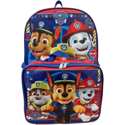 Paw Patrol 16 Inch Backpack with Removable Lunch Box Set for Boys