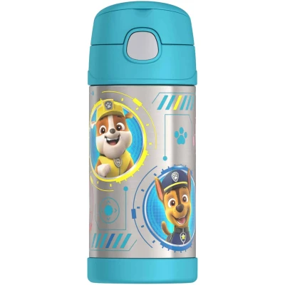 Funtainer 12oz Paw Patrol Insulated Water Bottle with Straw for Kids