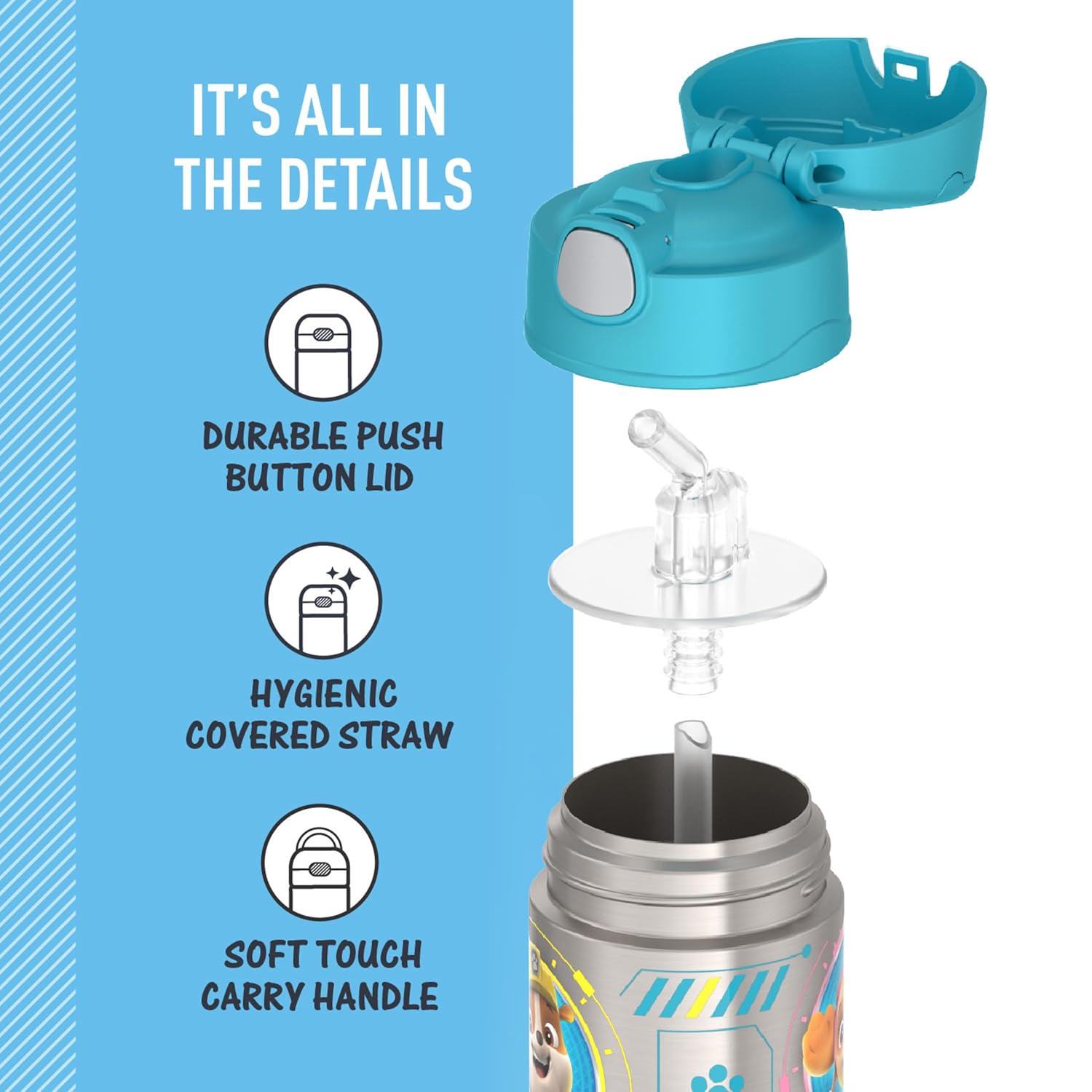 amazon-6a1ace219f8af Funtainer 12oz Paw Patrol Insulated Water Bottle with Straw for Kids - vue 6