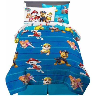 Paw Patrol Twin Bedding Set, Super Soft 5-Piece Comforter & Sheets