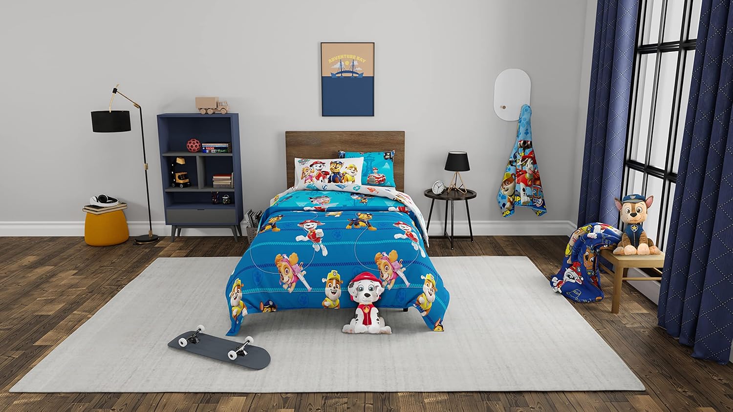 amazon-6a1ace8a0732b Paw Patrol Twin Bedding Set, Super Soft 5-Piece Comforter & Sheets - vue 6