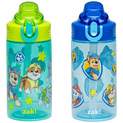 PAW Patrol Sage 16oz Kids Water Bottle 2-Pack with Straw, Leak-Proof