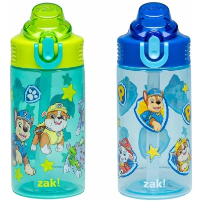 PAW Patrol Sage 16oz Kids Water Bottle 2-Pack with Straw, Leak-Proof