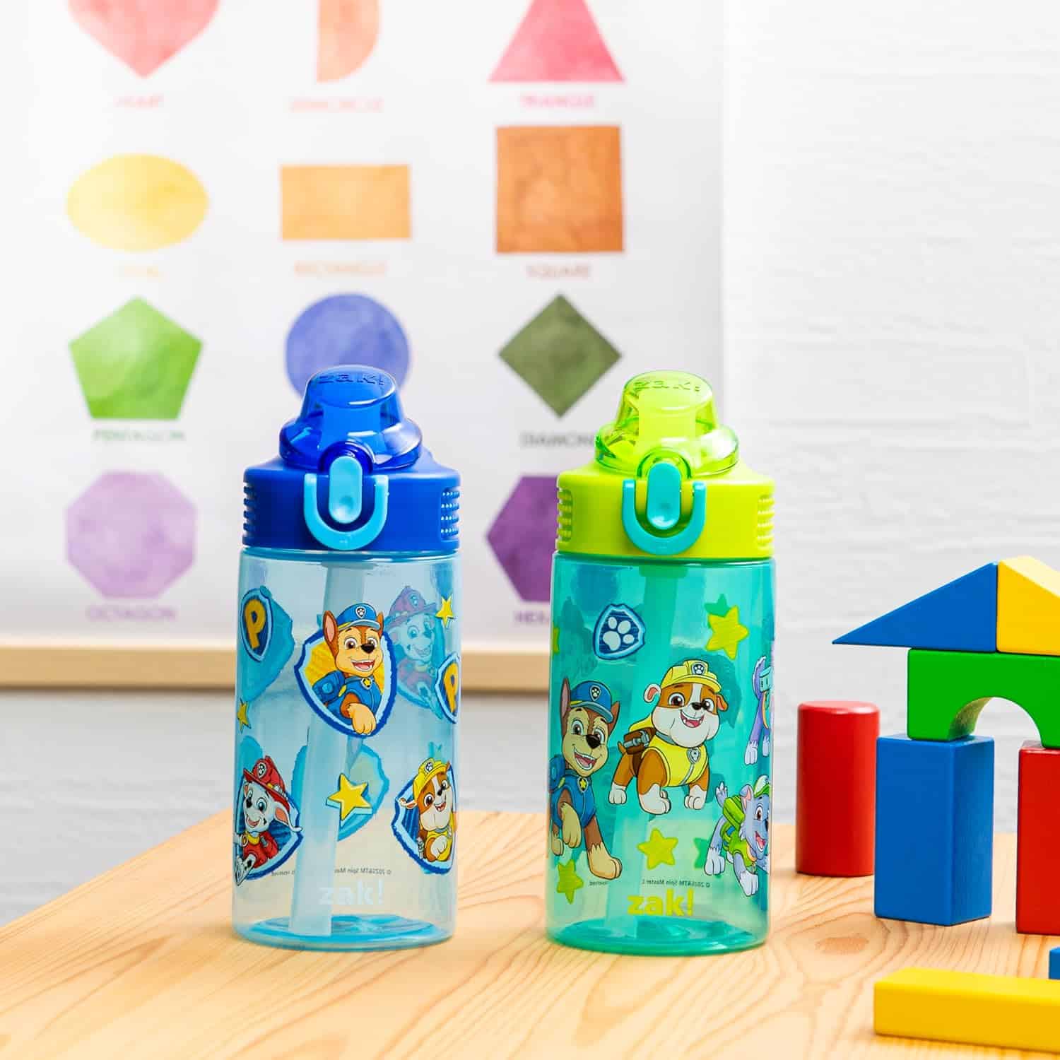 amazon-6a1acefdebf15 PAW Patrol Sage 16oz Kids Water Bottle 2-Pack with Straw, Leak-Proof - vue 5
