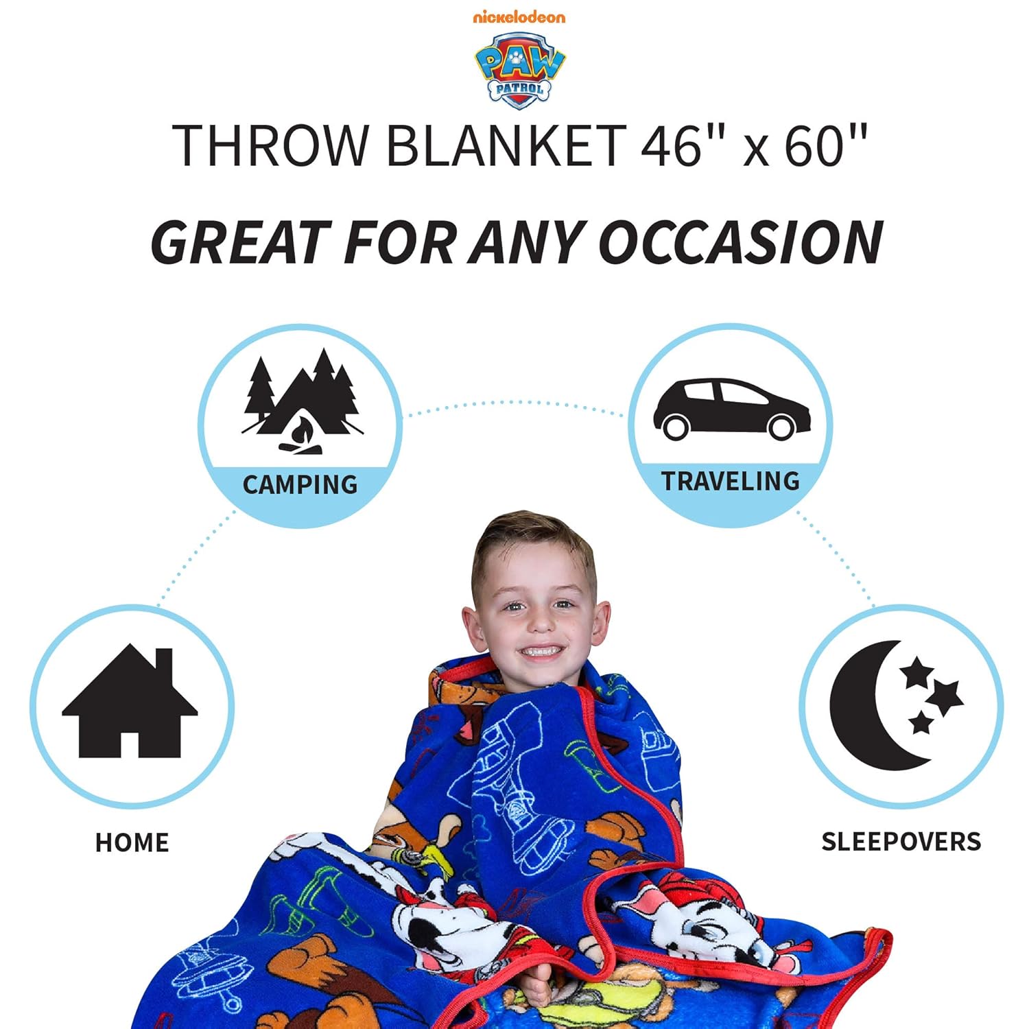 amazon-6a1ad1b5dd477 Kids Bedding Super Soft Plush Throw Blanket, 46 in x 60 in, Paw Patrol - vue 4