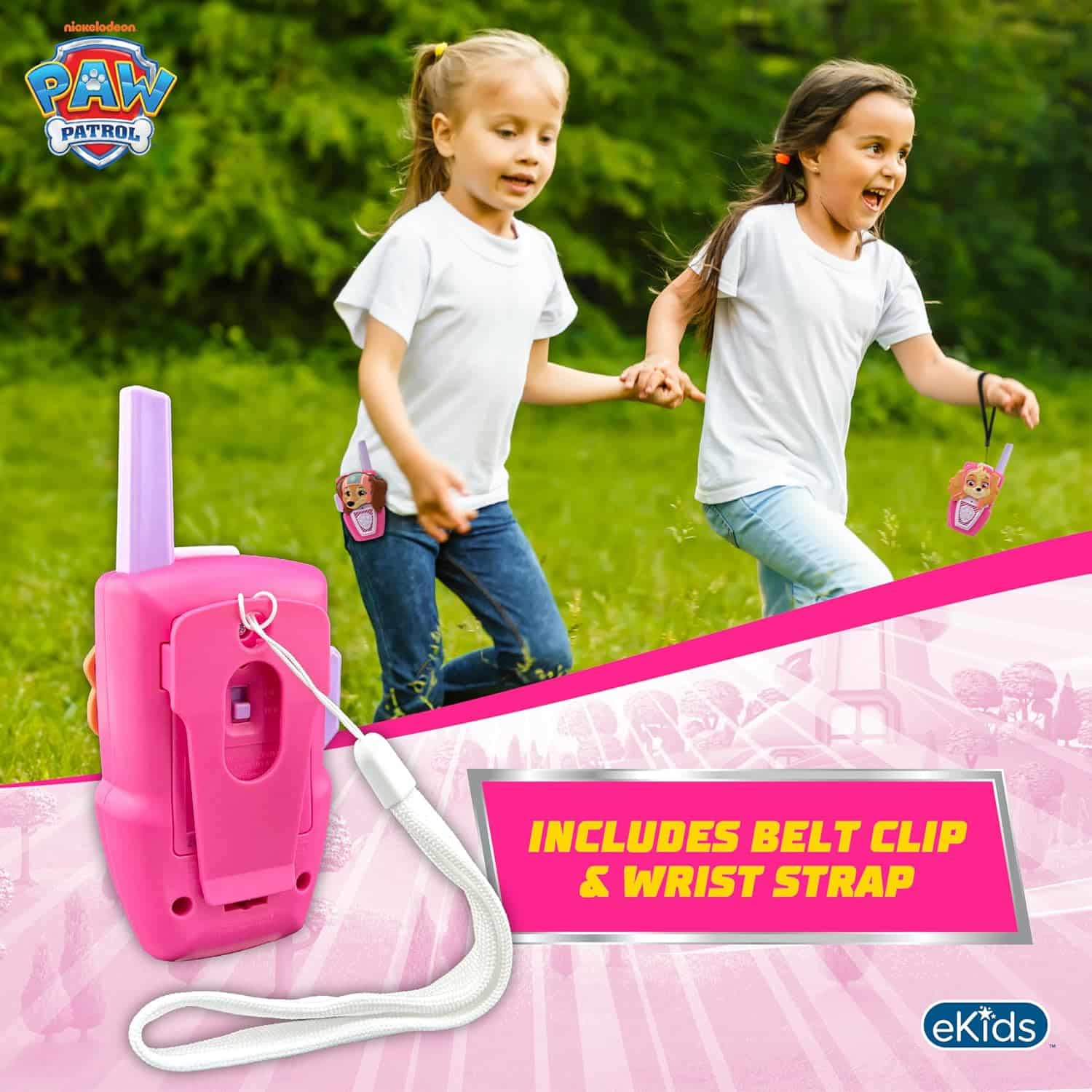 amazon-6a1ad236d9de0 Paw Patrol walkie talkies for kids with static free range, Skye Liberty toy - vue 4