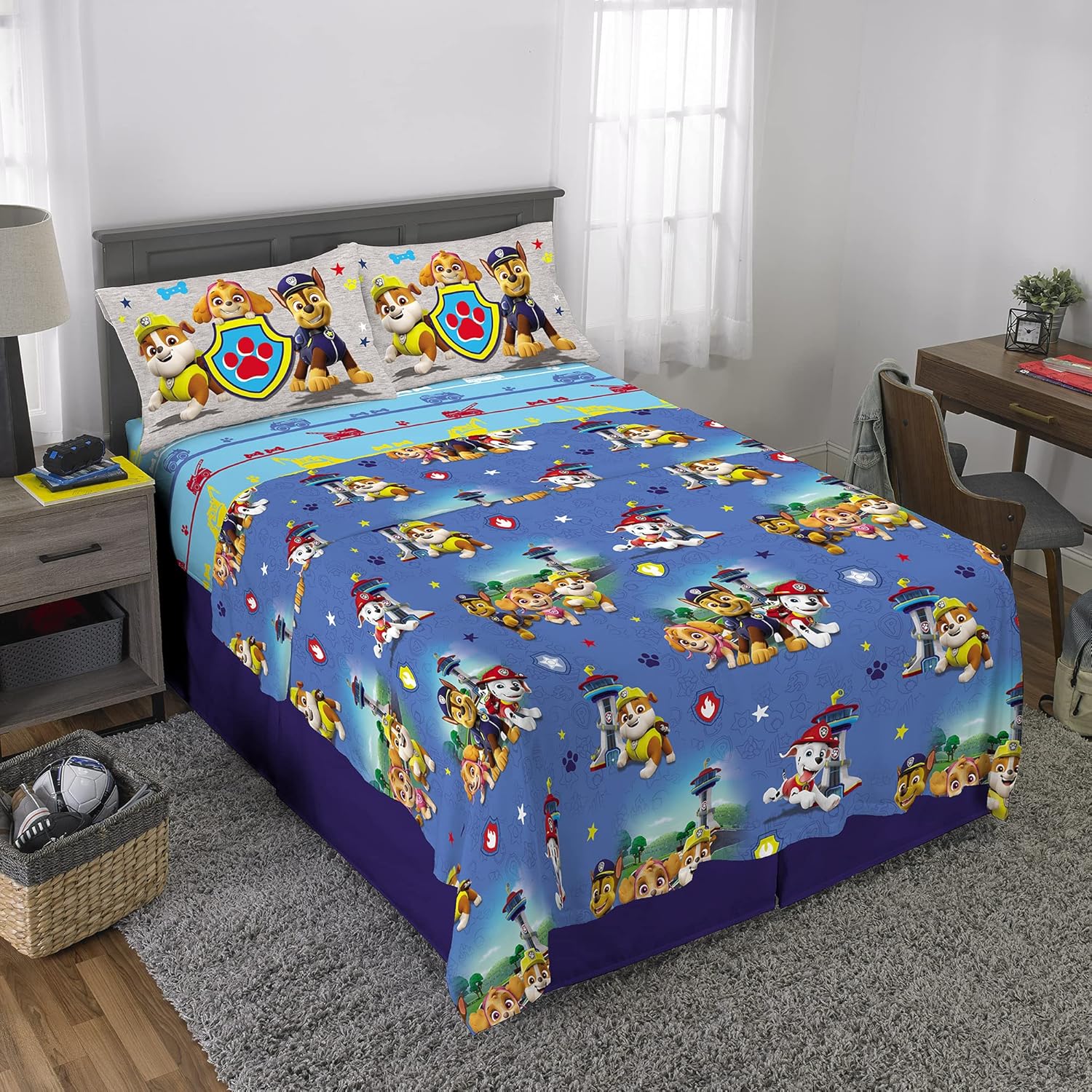 amazon-6a1ad30ab9db2 Paw Patrol Super Soft Microfiber Full Sheet Set for Kids - vue 3