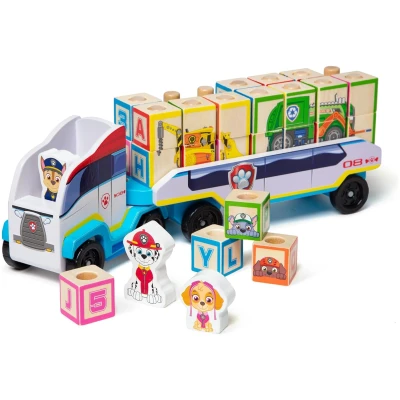 PAW Patrol Wooden ABC Block Truck with 33 Learning Pieces
