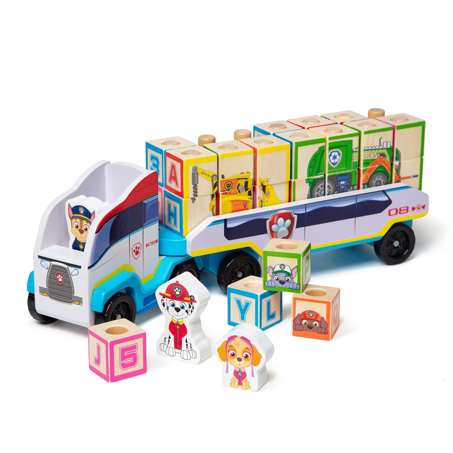 amazon-6a1ad6df5e910 PAW Patrol Wooden ABC Block Truck with 33 Learning Pieces
