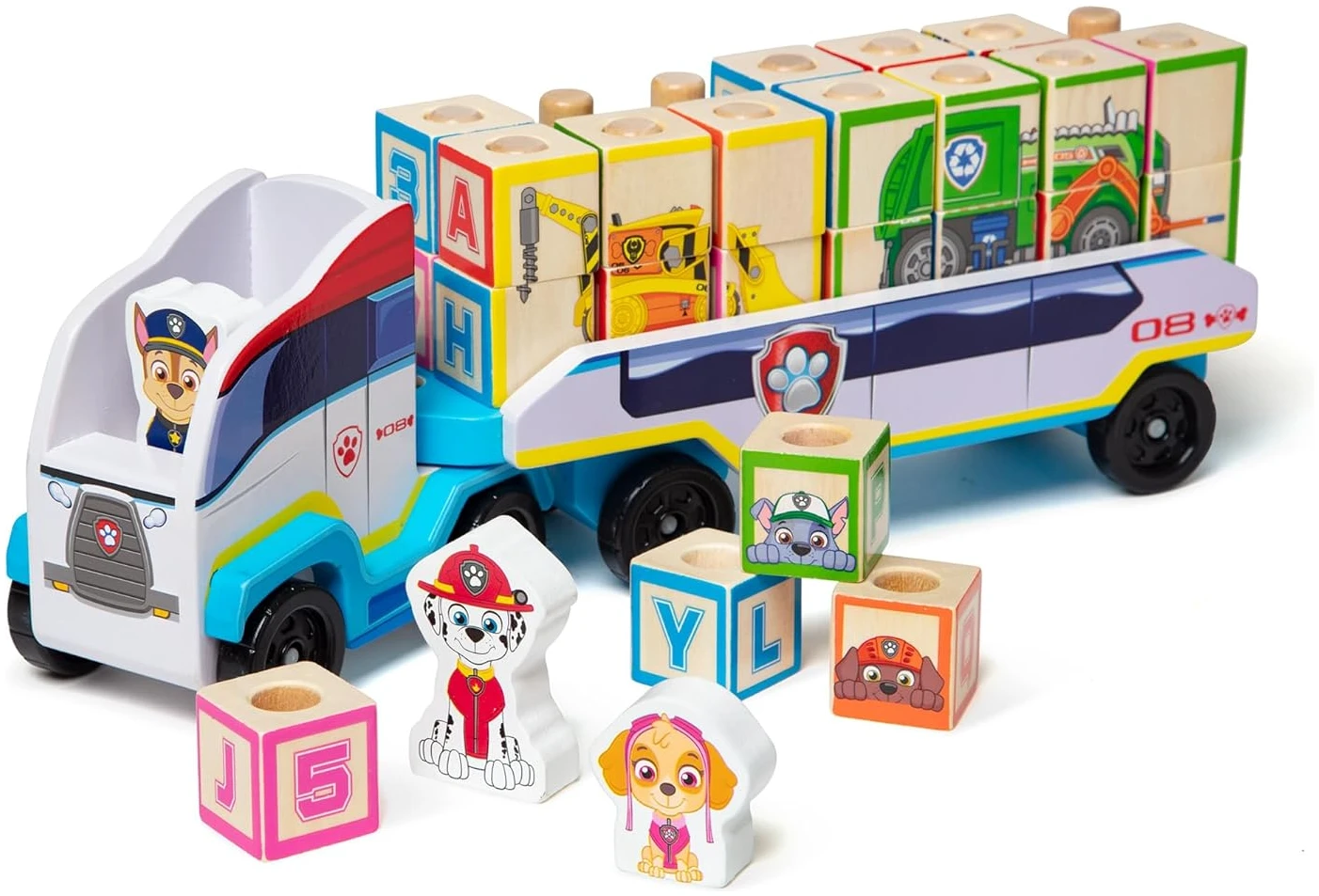 amazon-6a1ad6df5e910 PAW Patrol Wooden ABC Block Truck with 33 Learning Pieces
