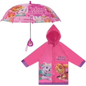 Paw Patrol raincoat and umbrella set for toddler girls