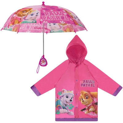 Paw Patrol raincoat and umbrella set for toddler girls